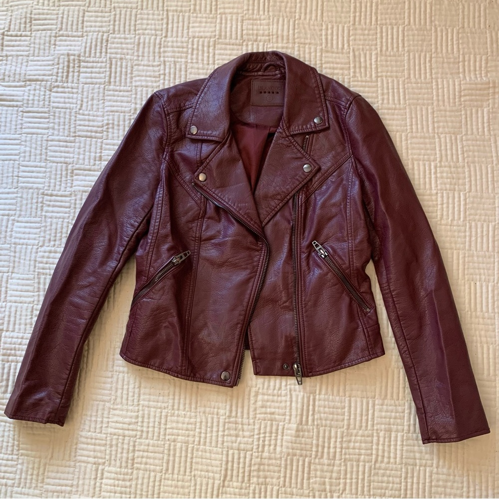 Blank NYC Women's Burgundy Leather Jacket Size Small